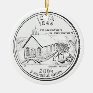 Iowa-Staatsvierteldollar Keramikornament