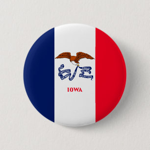 Iowa State Flag Design Button