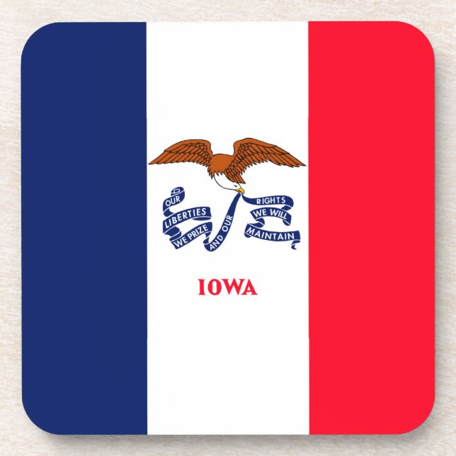 Iowa State Flag Design Getränkeuntersetzer (Vorderseite)