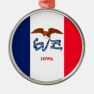 Iowa State Flag Design Silbernes Ornament