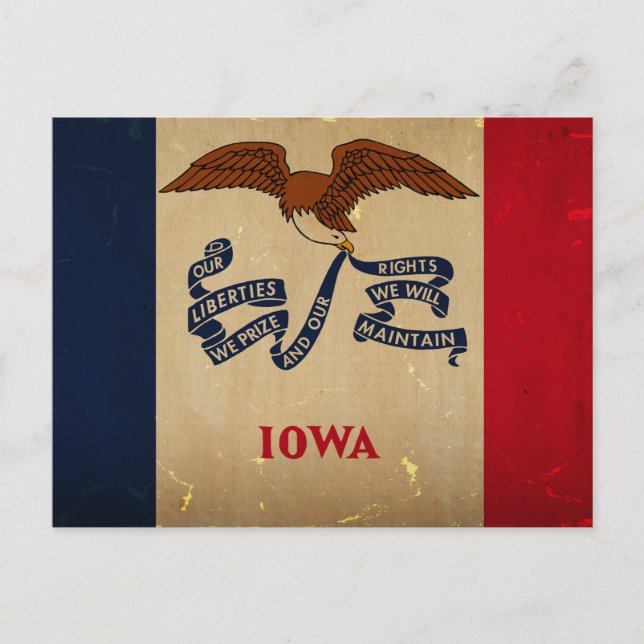 Iowa State Flag VINTAG.png Postkarte (Vorderseite)