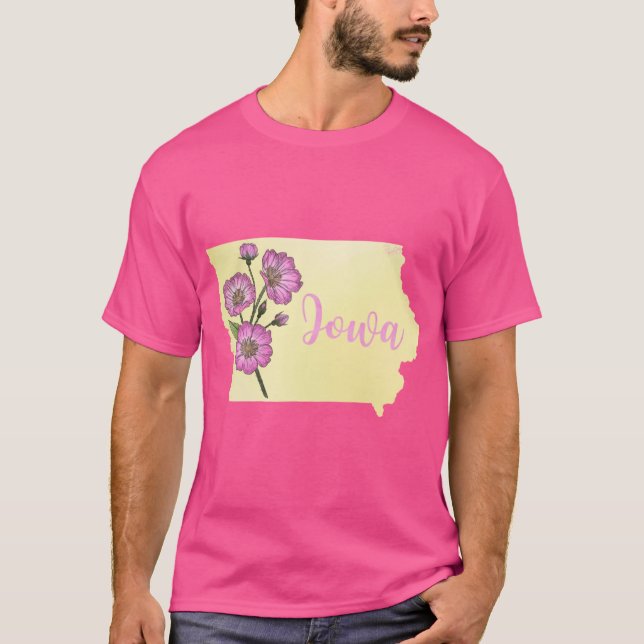 Iowa State Flower Wild Roses Oversized T-Shirt (Vorderseite)