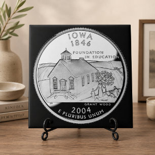 Iowa-State-Vierteldollarmünze Rückseite Faux Fliese