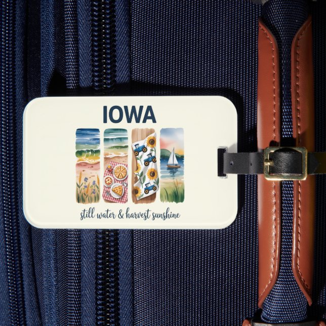 Iowa - Stillwasser und Erntedanksonne Gepäckanhänger (Vorderseite Insitu 4)