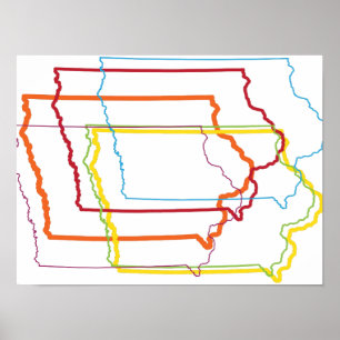 Iowa Stolz Unschärfe Poster
