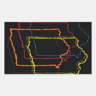 Iowa Stolz Unschärfe Rechteckiger Aufkleber
