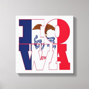 Iowa-Text für die Staatsflagge Leinwanddruck