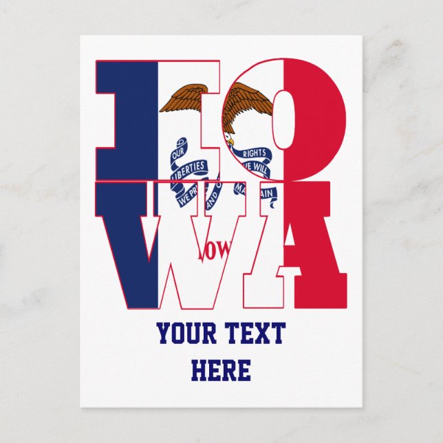 Iowa-Text für die Staatsflagge Postkarte (Vorderseite)