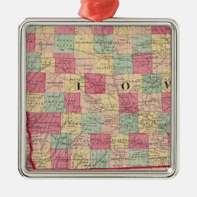 Iowa und Nebraska 2 Silbernes Ornament (Vorne)