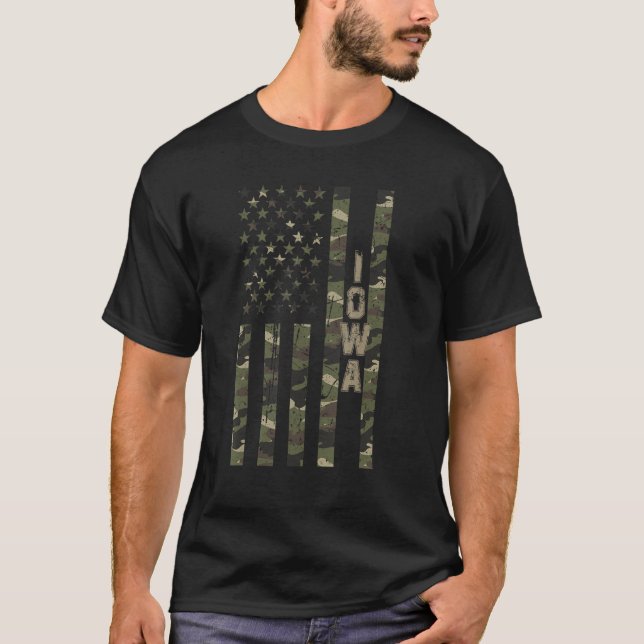 Iowa United Staaten erschüttert Camouflage mit US- T-Shirt (Vorderseite)