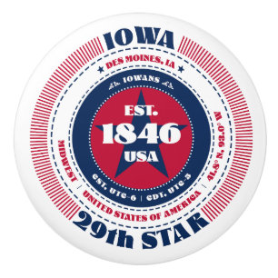 Iowa US Staat Red White Blue Typografy Keramikknauf