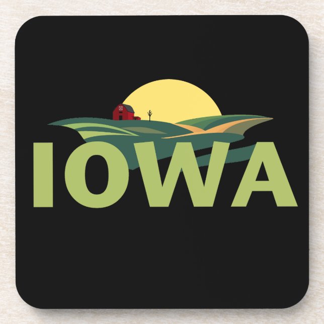 Iowa USA Getränkeuntersetzer (Vorderseite)