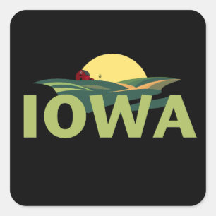 Iowa USA Quadratischer Aufkleber