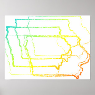 Iowa verblassen Unschärfe Poster