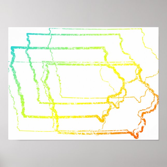 Iowa verblassen Unschärfe Poster (Vorne)
