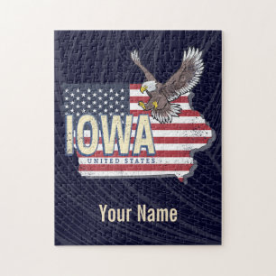 Iowa Vereinigte Staaten Retro-Staatskarte Vintage