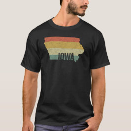 Iowa Vintag Retro Sunset Staat Map erschüttert T-Shirt