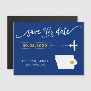 Iowa Wedding Enregistrer la Carte de Date, Carte