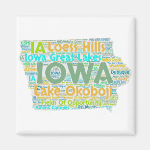 Iowa-Wort-Wolke Magnet