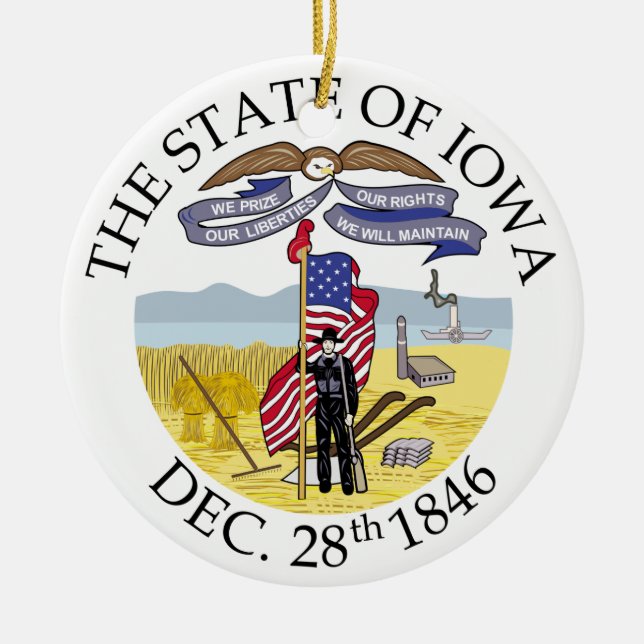 Iowa-Zeichen Keramik Ornament (Vorne)
