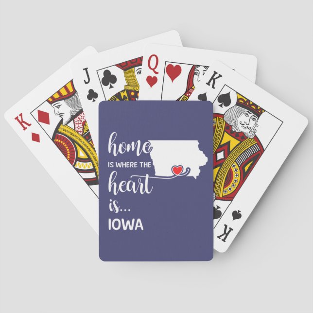 Iowa Zuhause ist das Herz Spielkarten (Rückseite)