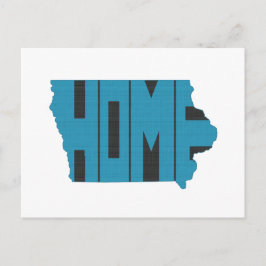 Iowa Zuhause Staat Blue Word Art Postkarte