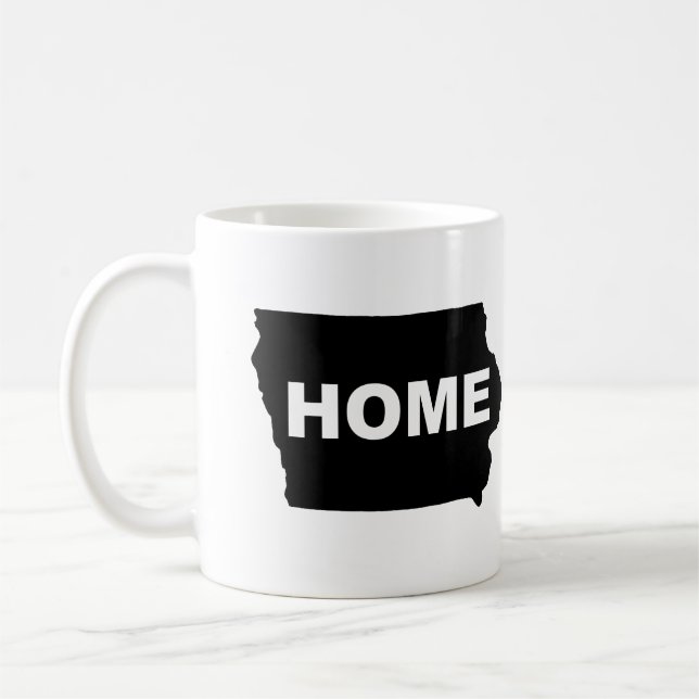 Iowa-Zuhause weg von Staats-Tasse oder Reise-Tasse Kaffeetasse (Links)