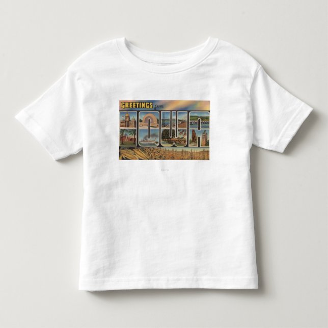 IowaLarge Buchstabe ScenesIowa Kleinkind T-shirt (Vorderseite)