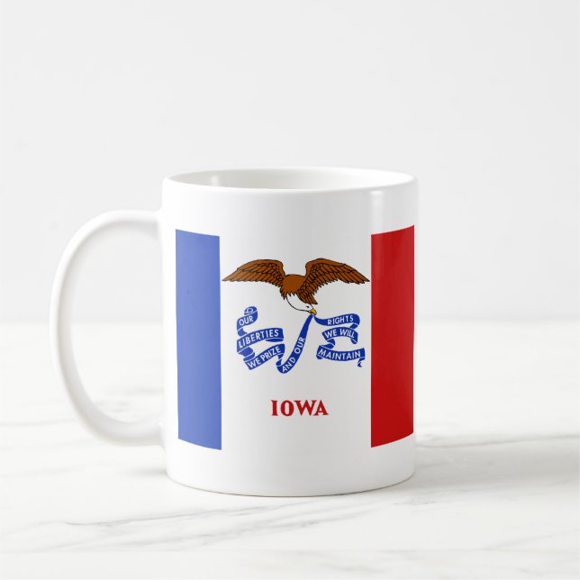 Iowan Flag + Map-Tasse Kaffeetasse (Links)