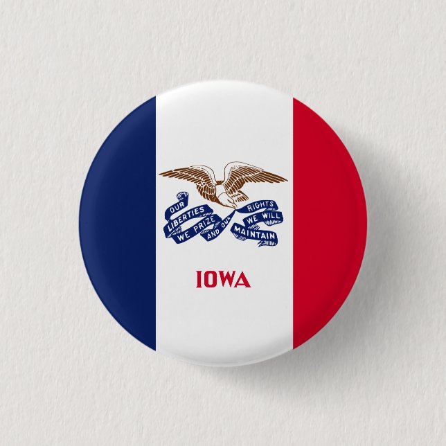 Iowan-Flagge, Flagge von Iowa Button (Vorderseite)