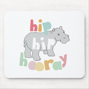 ip Angesagt Hooray Gray Hippo Zeichnend Süße Tier Mousepad
