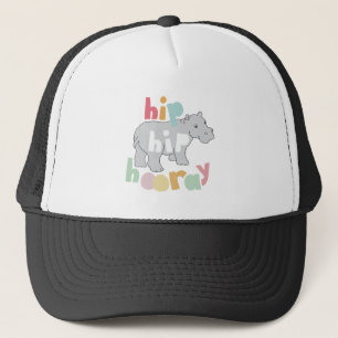 ip Angesagt Hooray Gray Hippo Zeichnend Süße Tier Truckerkappe