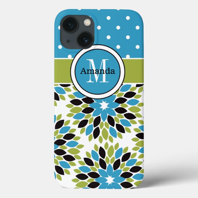 iPad Mini-Fall | Blumenstrauß, Punkte | Blau, grün Case-Mate iPhone Hülle (Rückseite)