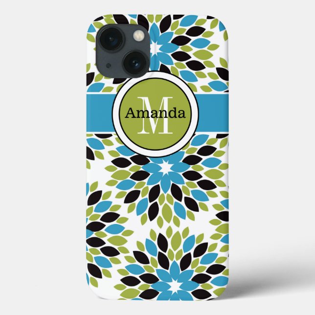 iPad Mini-Fall | Floral | Blau, Grün, Weiß Case-Mate iPhone Hülle (Rückseite)