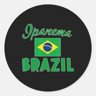 Ipanema Beach Rio Brasilien Fahne Runder Aufkleber