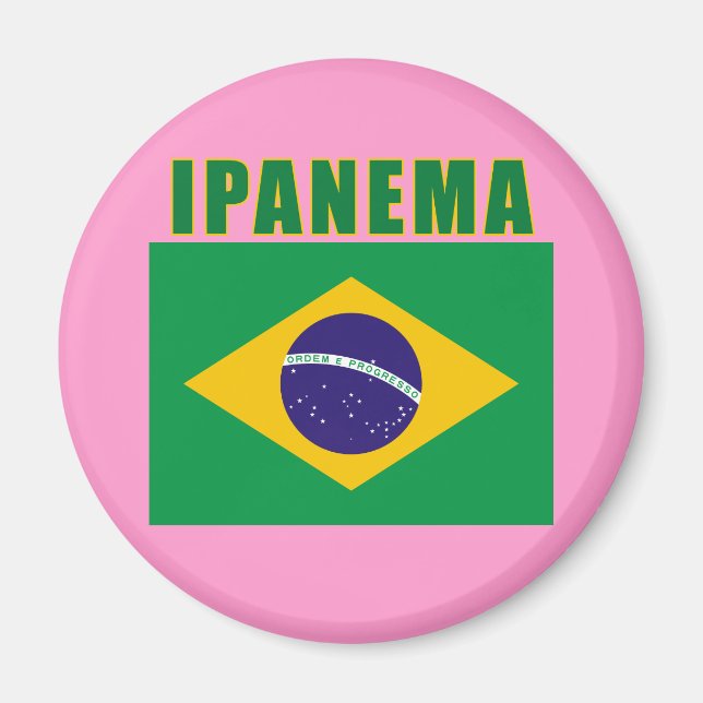 IPANEMA Brazil Beach Tshirts, Geschenke Magnet (Vorne)