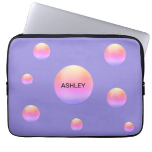 Ipanema-Polka-Dots auf Lavendelblau Laptopschutzhülle