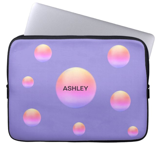 Ipanema Polka Dots on Lavender Blue Laptopschutzhülle (Vorderseite)