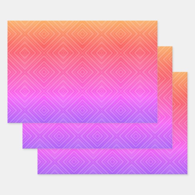 Ipanema Rainbow Hypnotic Diamond Modern Pop Art Geschenkpapier Set (Set)
