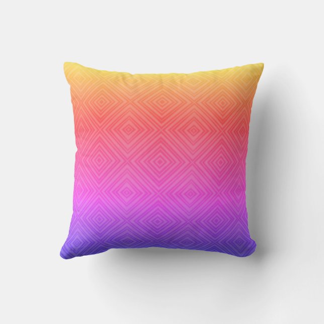 Ipanema Rainbow Hypnotic Diamond Modern Pop Art Kissen (Rückseite)