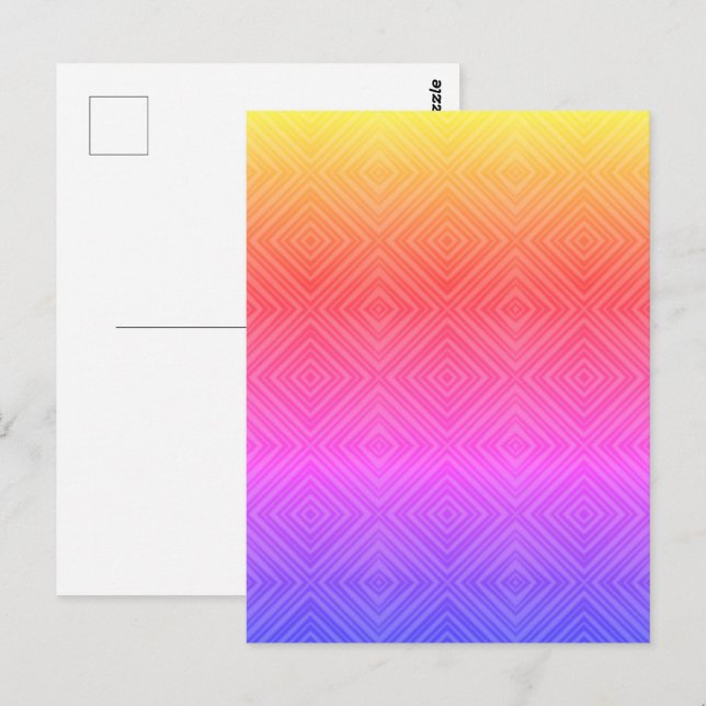 Ipanema Rainbow Hypnotic Diamond Modern Pop Art Postkarte (Vorne/Hinten)