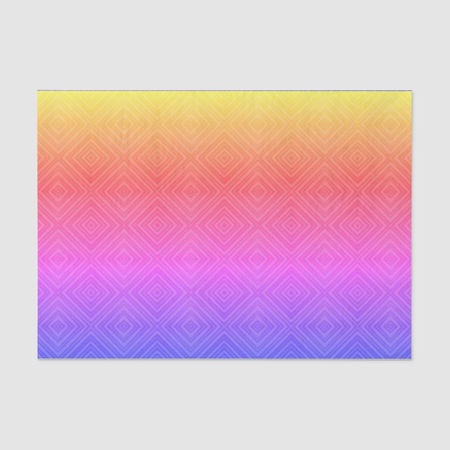 Ipanema Rainbow Hypnotic Diamond Modern Pop Art Seidenpapier (Vorderseite)