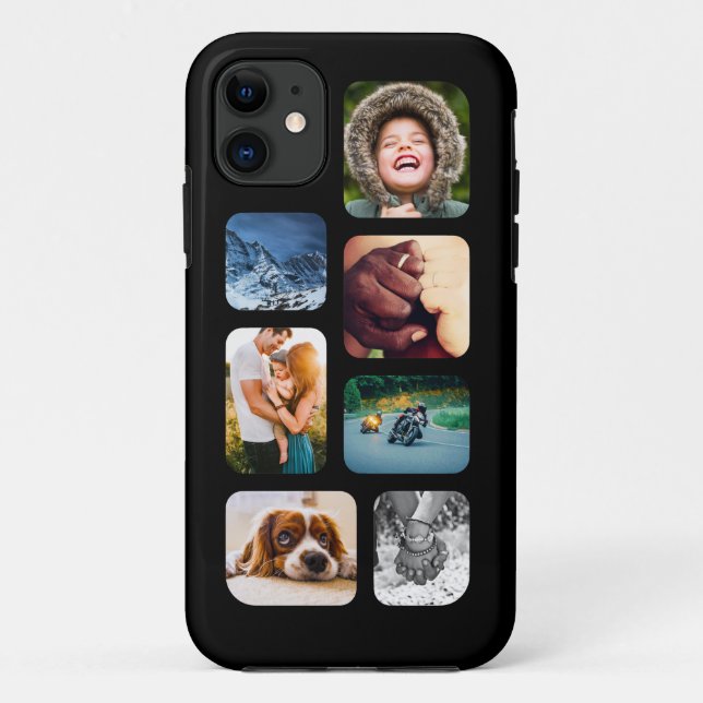 iPhone11 FotoCollage Template umgerundet stark Case-Mate iPhone Hülle (Rückseite)