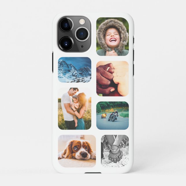 iPhone11 Pro Foto Collage Template umgerundet Hand iPhone Hülle (Rückseite)
