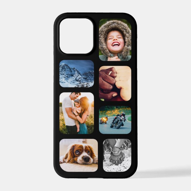 iPhone12 Pro Foto Collage Template Rundete Telefon iPhone 12 Pro Hülle (Rückseite)