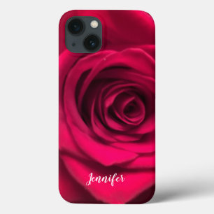 Iphone 10 X Hülle mit roter Rose personalisiert