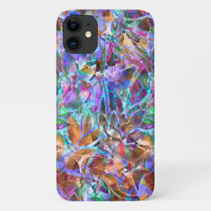 iPhone 11 Coque Floral Abstrait Verre
