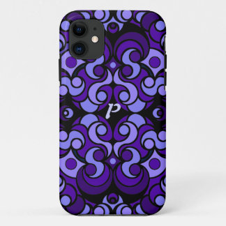 iPhone 11 Coque ipad d'art abstrait dans le pourpre