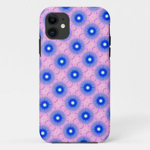 iPhone 11 coque rose et bleu hypnotique