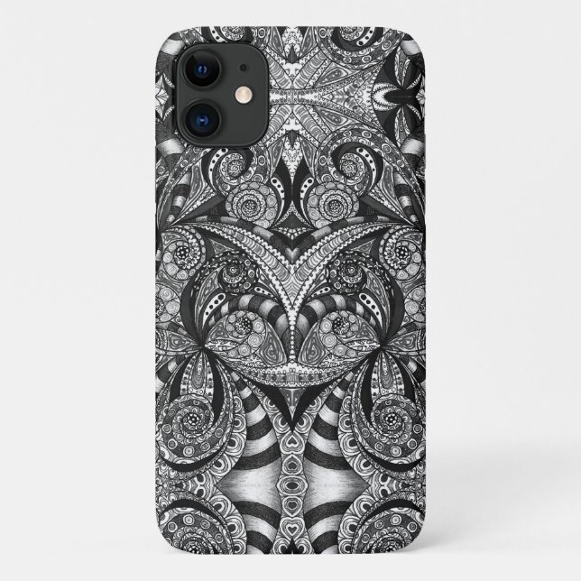 iPhone 11 Hülle Florales abstraktes Hintergrunddes (Rückseite)